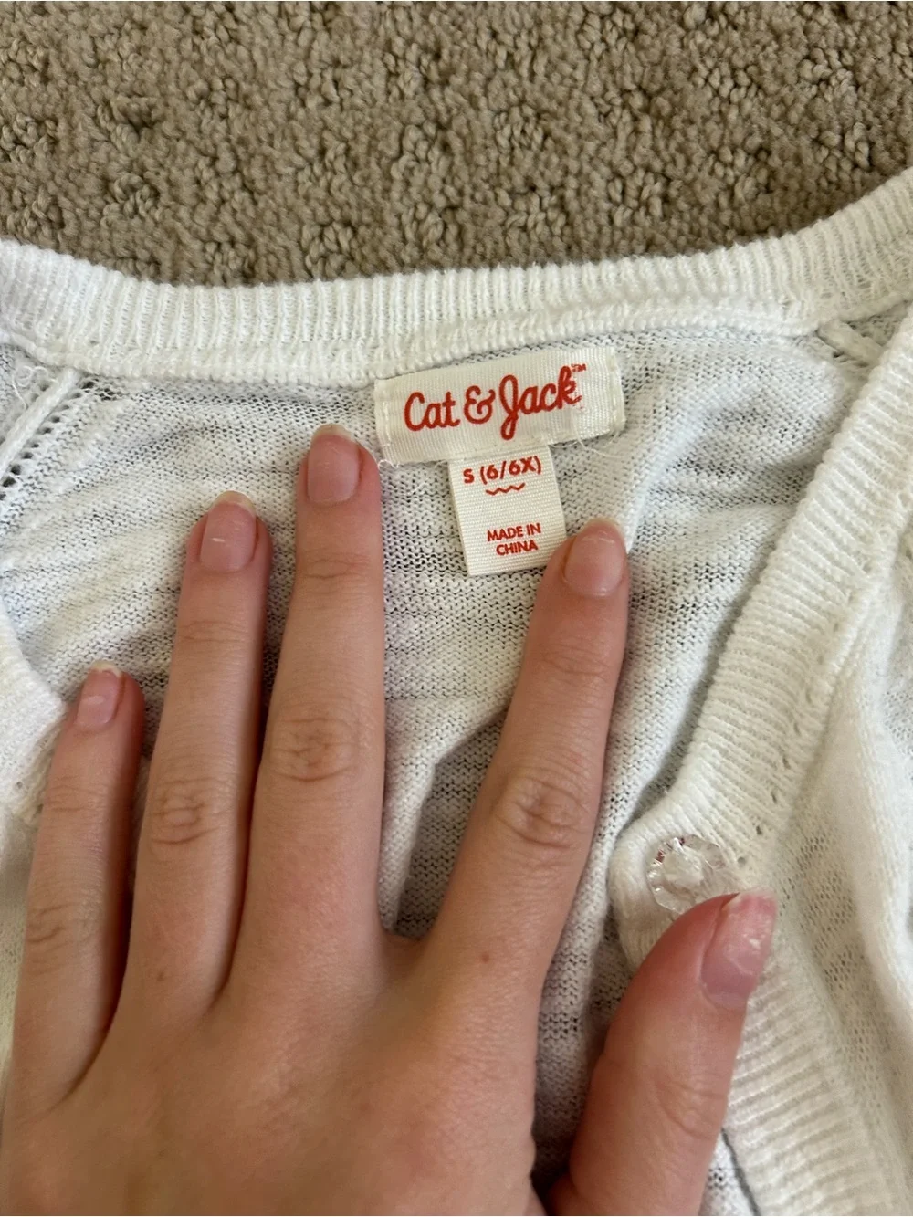 Cat & Jack White Lightweight Knit Cardigan